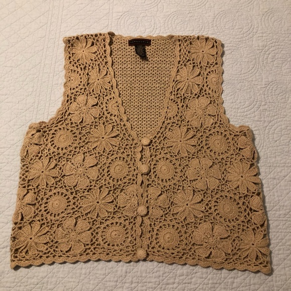 Yarnworks Sweaters - Vintage crochet vest. Hand knit. Size large.